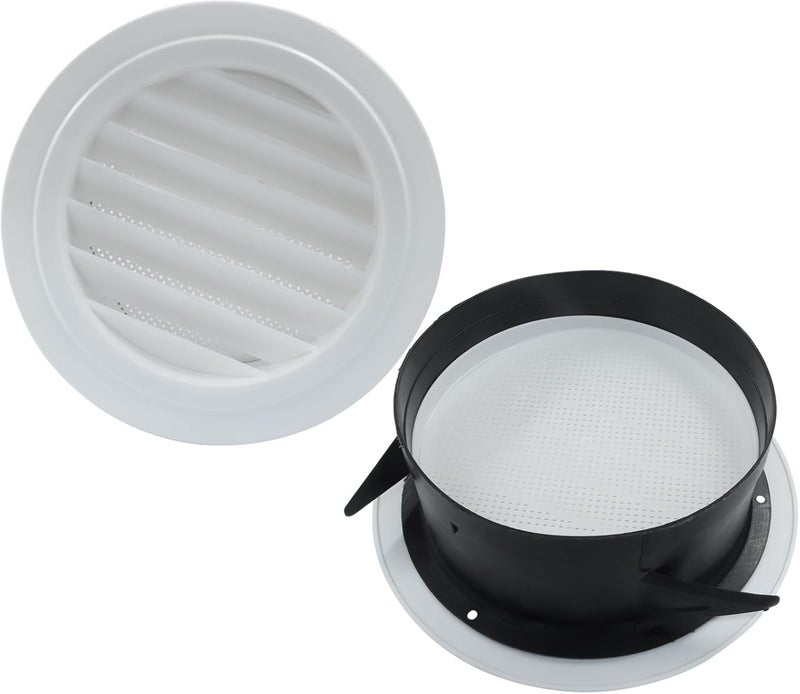Rierdge 6 Inch Soffit Vents, White ABS Exterior Round Exhaust Vent with Built-in Fly Screen Mesh for Home, Office and Bathroom Ventilation - Image 5